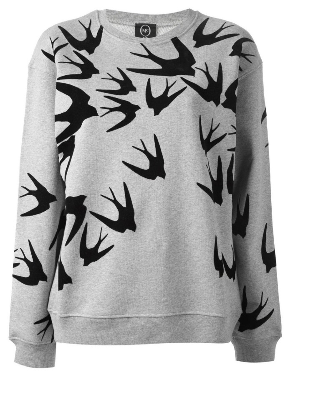 🛍️ MCQ By Alexander McQueen Authentic Swallow Swarm Sweatshirt in Grey